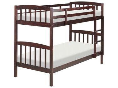 Patrová postel 90 x 200 cm tmavé dřevo REVIN
