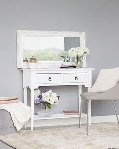 Konsolipöytä 2 laatikkoa valkoinen LOWELL Konsolipöytä 2 laatikkoa valkoinen LOWELL