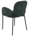 Set of 2 Fabric Dining Chairs Dark Green ALBEE_908192