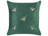 Set of 2 Embroidered Velvet Cushions Bees Motif 45 x 45 cm Green TALINUM _857895