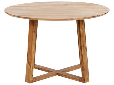 Round Accacia Wood Dining Table ⌀ 120 cm Light BARNES