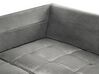 Canapé d'angle gauche en velours gris GRENA_837271