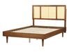 EU Double Size Bed with LED Light Wood AURAY_901707