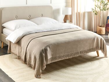 Cotton Bedspread 220 x 240 cm Taupe YERBENT
