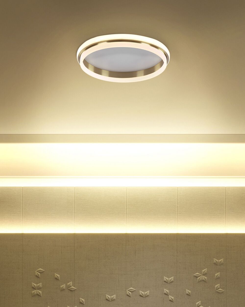 Deckenleuchte LED weiß / gold ⌀ 64 cm TAPING