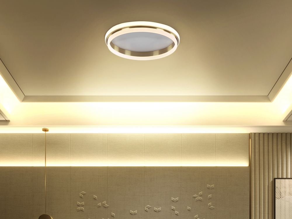 Deckenleuchte LED weiß / gold ⌀ 64 cm TAPING