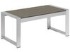Salon de jardin en aluminium coussin en tissu gris foncé table basse incluse SALERNO_679558