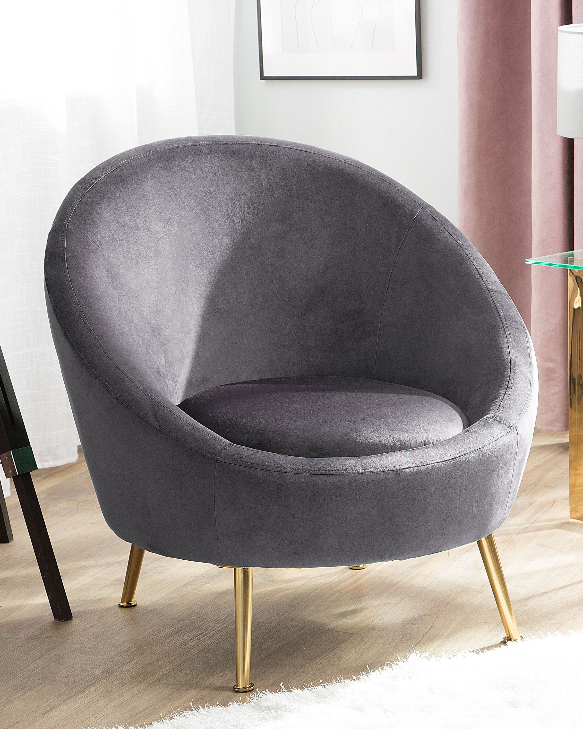 Grey velvet accent chair Clearance