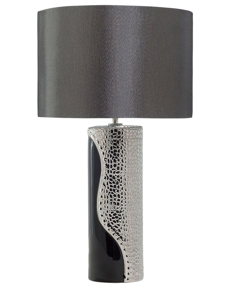 Lámpara de mesa negro/gris oscuro/plateado 52 cm AIKEN_539983