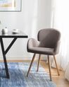 	Conjunto de 2 sillas de comedor de poliéster gris pardo/madera clara BROOKVILLE_693770