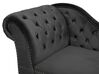 Left Hand Chaise Lounge Velvet Black NIMES_696695