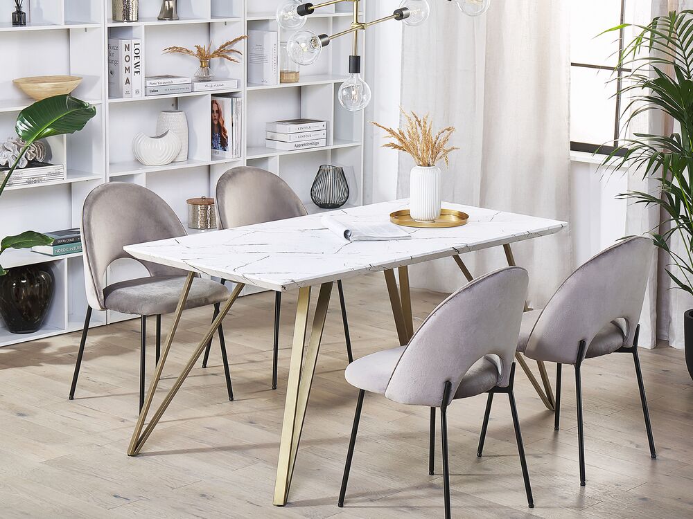Table de salle à manger effet marbre/doré MOLDEN | Beliani.fr