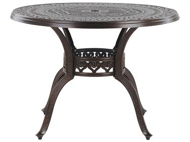 Round Garden Dining Table ⌀ 102 cm Brown SALENTO 