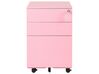 3 Drawer Metal Storage Cabinet Pink CAMI_843913