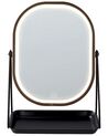 Miroir de maquillage avec LED 20 x 22 cm rose doré DORDOGNE_848344