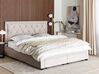 Łóżko z szufladami welurowe 180 x 200 cm beżowe LIEVIN_858043