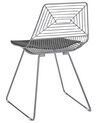 Conjunto de 2 cadeiras de jantar em metal prateado BEATTY_868480