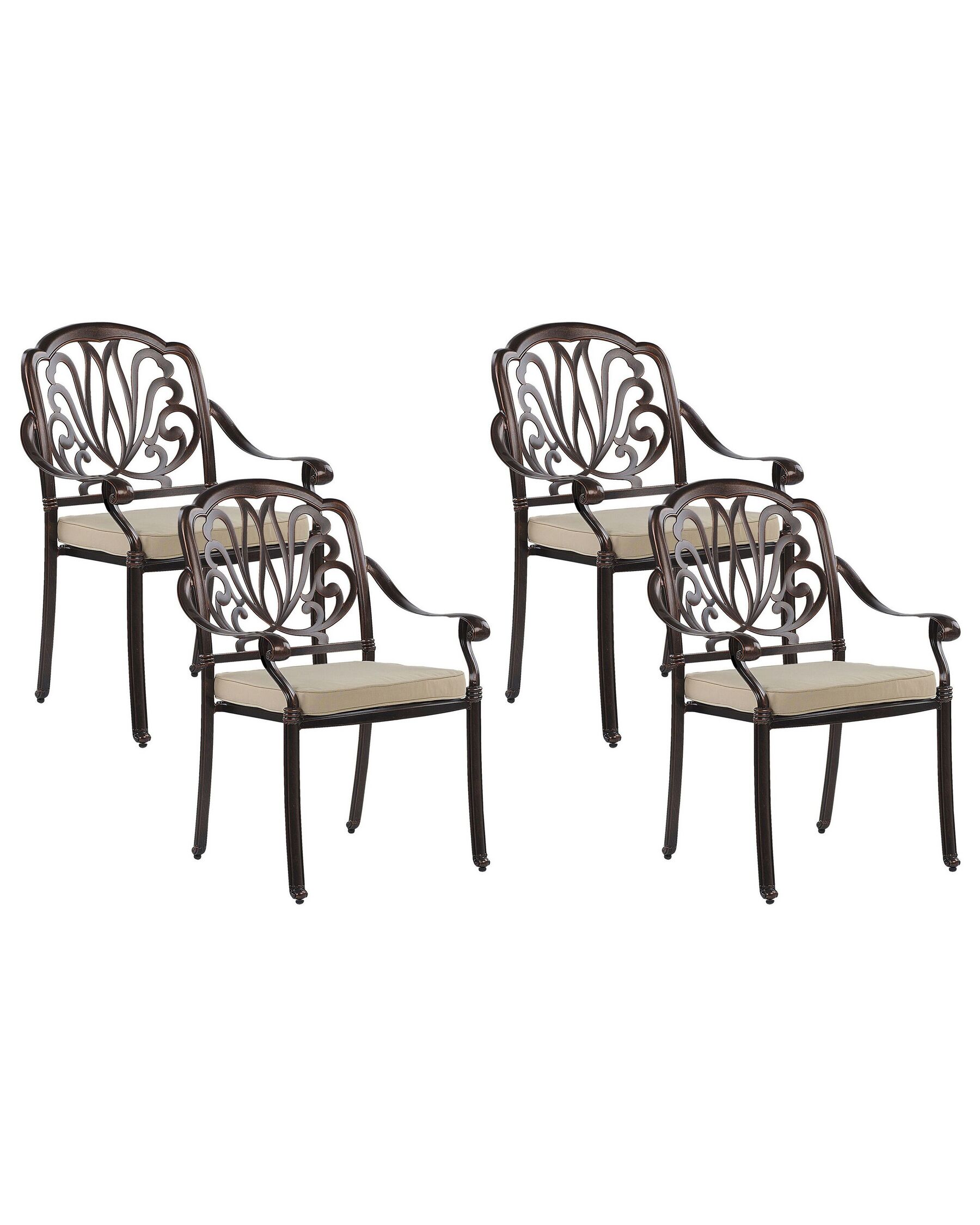 Set of 4 Garden Chairs Brown ANCONA | Beliani.co.uk