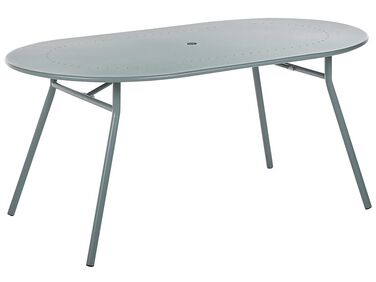Puutarhapöytä 160 x 90 cm metallinen vaaleansininen CALVI