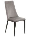 Conjunto de 2 sillas de comedor de terciopelo gris oscuro/negro CLAYTON_868051