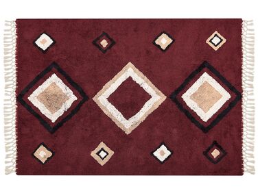 Bavlněný koberec 160 x 230 cm červený SIIRT