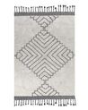 Teppich Baumwolle weiß / schwarz 140 x 200 cm geometrisches Muster Kurzflor ERAY_843972