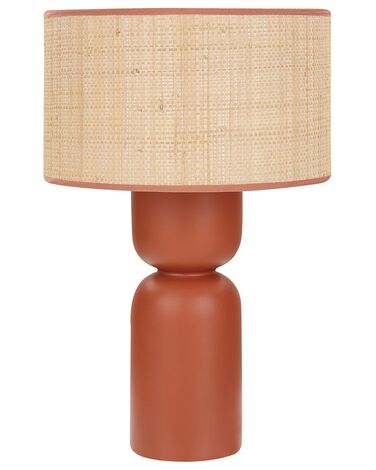 Stolná lampa z rafie prírodná/červená PRESIDIO
