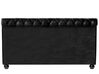 Cama con somier de terciopelo negro 180 x 200 cm AVALLON_694679