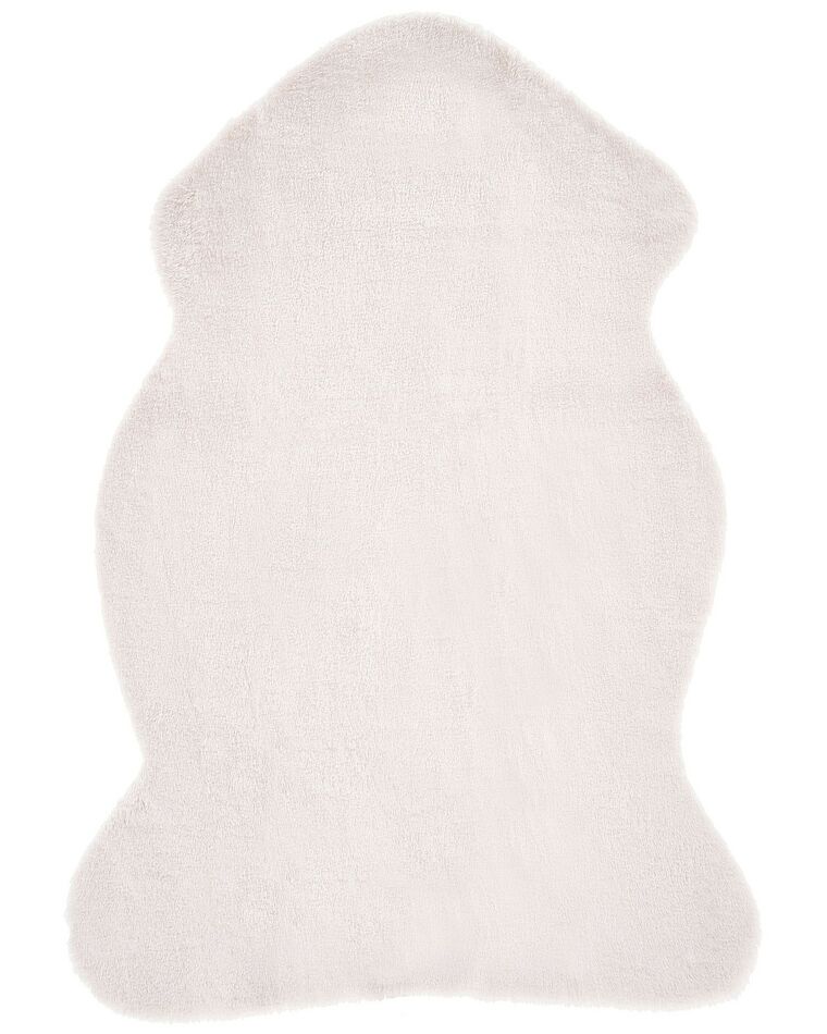 Tapete em pelo sintético de coelho branco 60 x 90 cm UNDARA_790237