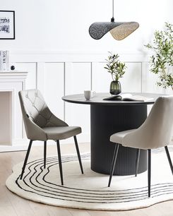 Tuoli keinonahka vaaleanharmaa 2 kpl VALERIE