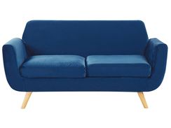2-istuttava sohva irrotettavilla päällisillä sininen sametti BERNES 2-istuttava sohva irrotettavilla päällisillä sininen sametti BERNES