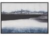 Landscape Motif Framed Canvas Wall Art 93 x 63 cm Blue and Black AZEGLIO_816237