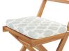 Table et 2 chaises de jardin en bois avec coussins vert menthe FIJI_764362