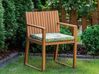 8 Seater Acacia Wood Garden Dining Set with Leaf Pattern Green Cushions SASSARI_775991