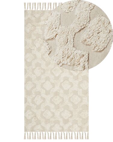 Alfombra de algodón beige claro 80 x 150 cm AKSARAY