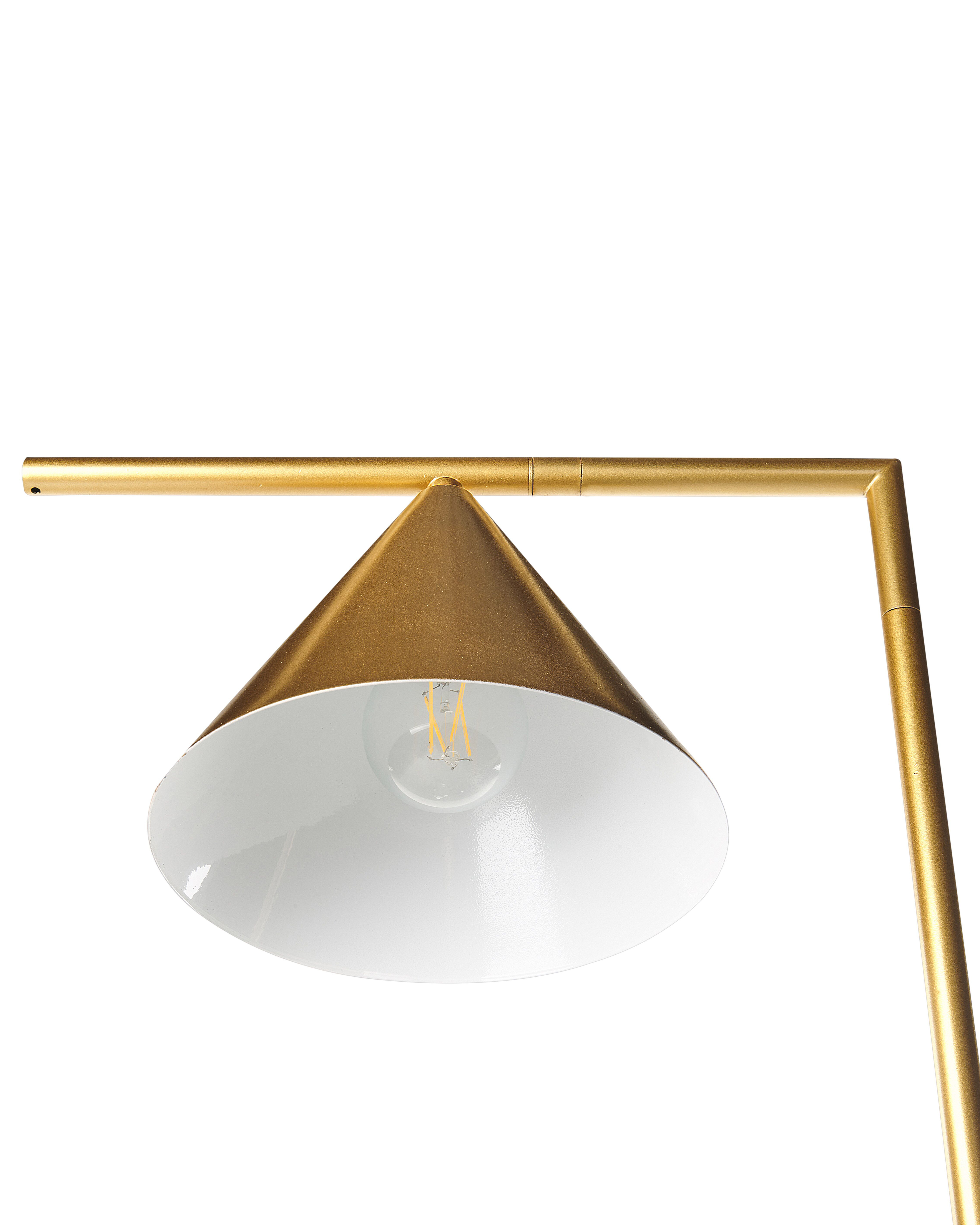Stehlampe Metall gold 155 cm Kegelform Marmorfuß MOCAL_867036