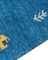 Gabbeh Teppich Wolle blau 140 x 200 cm Kurzflor CALTI _855853