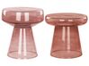 Set of 2 Glass Side Tables Dark Red LAGUNA/CALDERA_883294