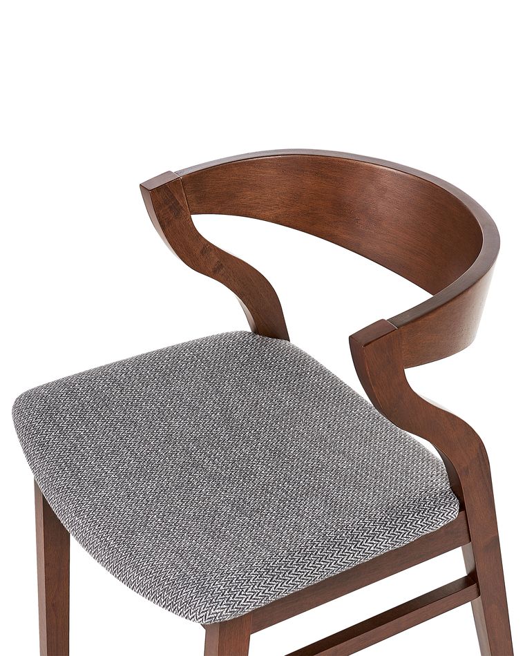 Set of 2 Dining Chairs Dark Wood and Grey MAROA Beliani.co.uk