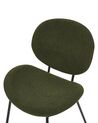 Set of 2 Boucle Dining Chairs Dark Green LUANA_873696