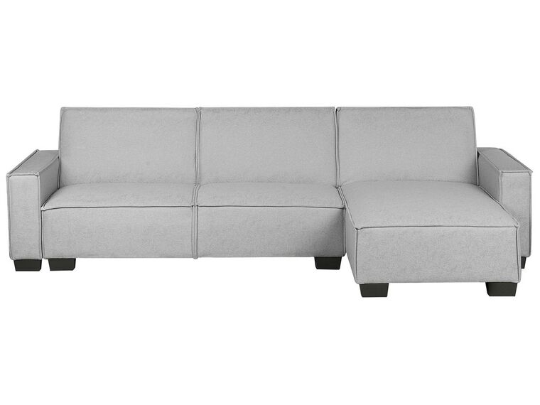 Left Hand Fabric Corner Sofa Bed Light Grey ROMEDAL_748903