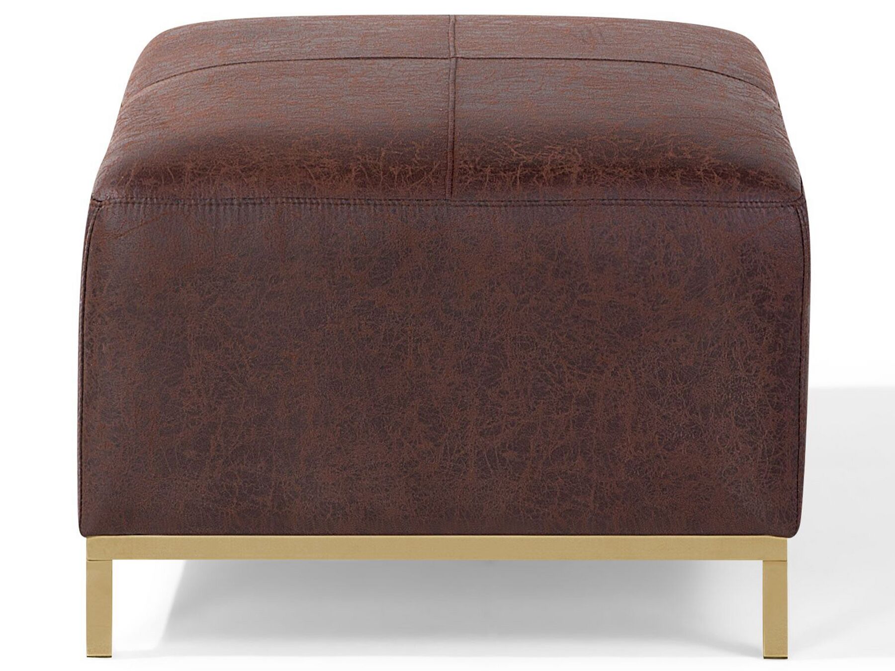 Ottomane Lederoptik braun goldenes Gestell OSLO | Beliani.de