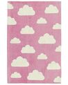 Kinderteppich Baumwolle rosa 60 x 90 cm Wolkenmotiv GWALIJAR_790764