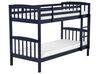 Wooden EU Single Size Bunk Bed with Storage Dark Blue REVIN_797205