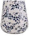 Stoneware Flower Vase 20 cm White with Navy Blue MARONEIA_810746