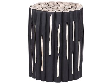 Tavolino legno di teak chiaro/nero ⌀ 30 cm ALTATA