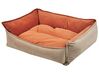 Velvet Reversible Pet Bed 70 x 60 cm Orange and Beige IZMIR_826580