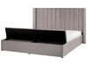 Velvet EU Super King Size Waterbed with Storage Bench Grey NOYERS_915043