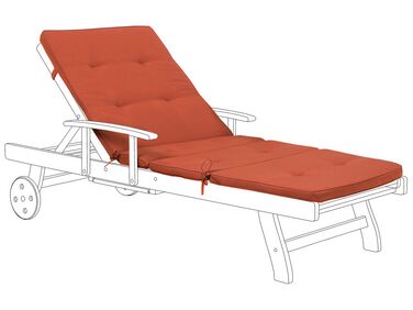 Sun Lounger Pad Cushion Red TOSCANA/JAVA