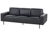 3 Seater Sofa Faux Leather Black SOVIK_899714